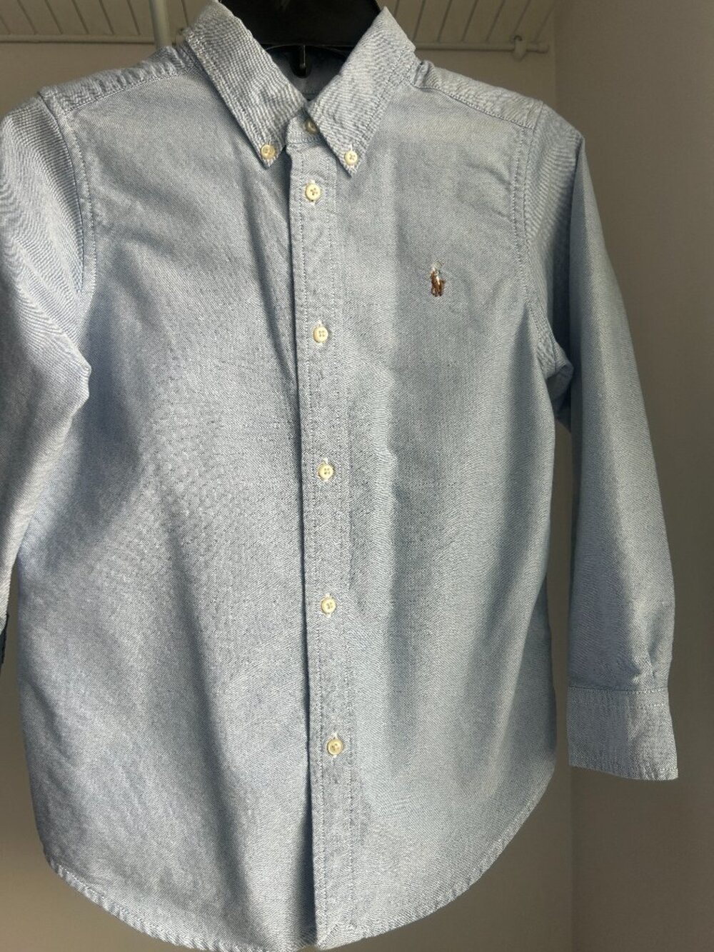 Boys’ Ralph Lauren Light Blue Oxford Button-Down Shirt Size 7